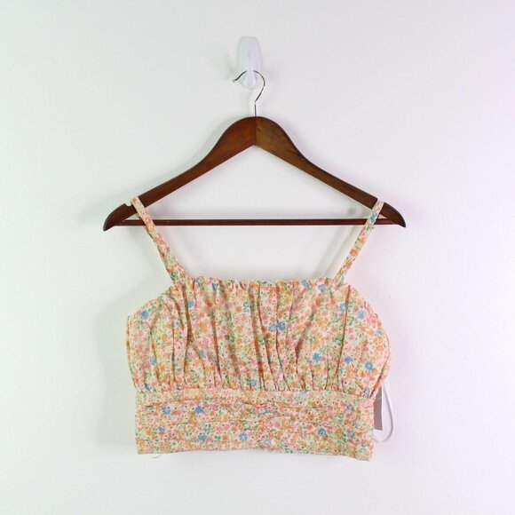 Aqua Printed Cotton Eyelet Cropped Top Orange Size S‎ - Picture 2 of 6